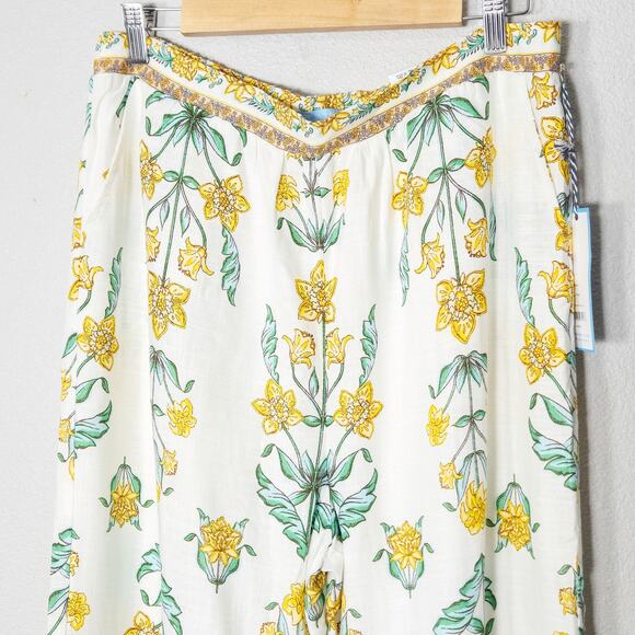 NEW Draper James Women’s Pants Resortwear Travelcore Coastal Floral Linen Sz L - Picture 3 of 10